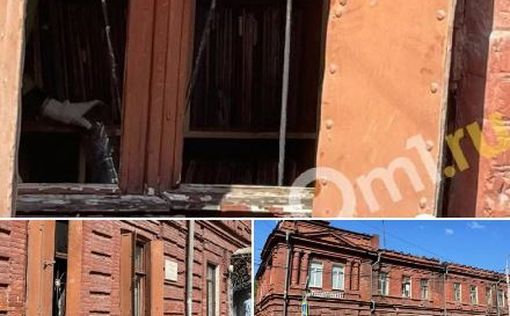 Омск. Военкомат забросали коктейлями Молотова
