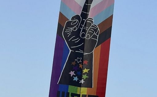 Десятки плакатов с изображением "LGBTQ-кулака" развешаны у шоссе №1