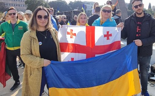 Митинг в поддержку Украины в Тель-Авиве в годовщину вторжения. 24.02.2023