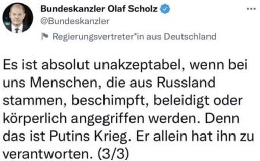 Шольц: в войне виноват исключительно Путин